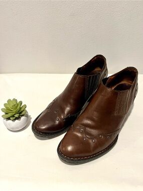 Born Brown Leather Ankle Boots